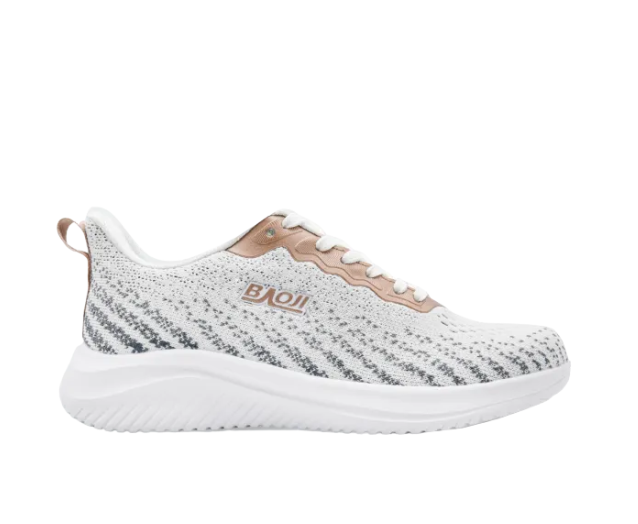 Women's Sport Shoes - White & Gold