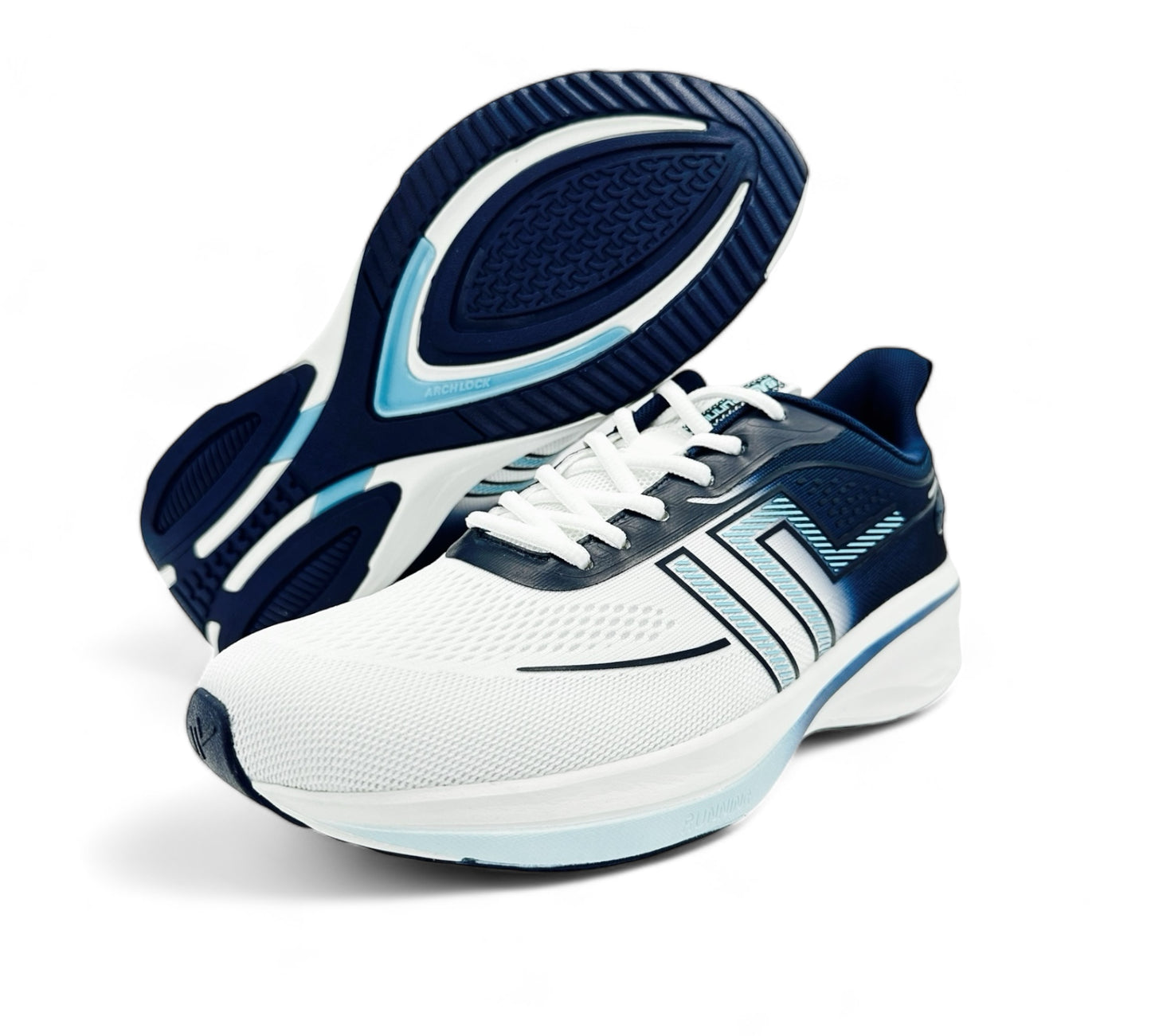 Men's Sports Shoes - White & Navy